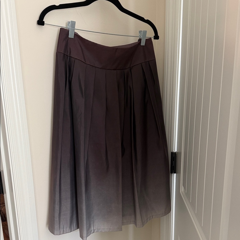 NY Collection A-Line Skirt in Deep Brown